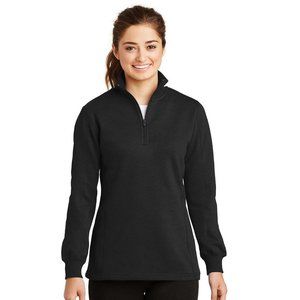 SportTek Ladies 1/4Zip Sweatshirt. LST253 - Black